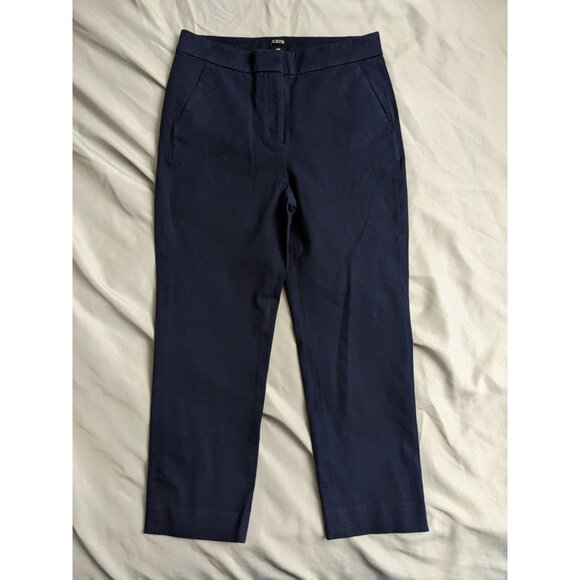J.Crew Pants Blue Kate Cotton Blend High Rise Stretch Womens Size 10 - Picture 1 of 11